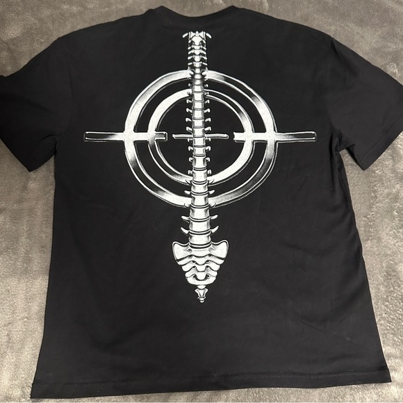 Revenge Black Short Sleeve Tee with Skeleton, Ribcage Graphic New - Picture 7 of 10
